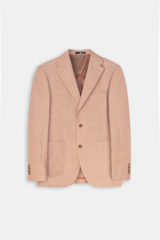 Orange Casual Linen Blazer