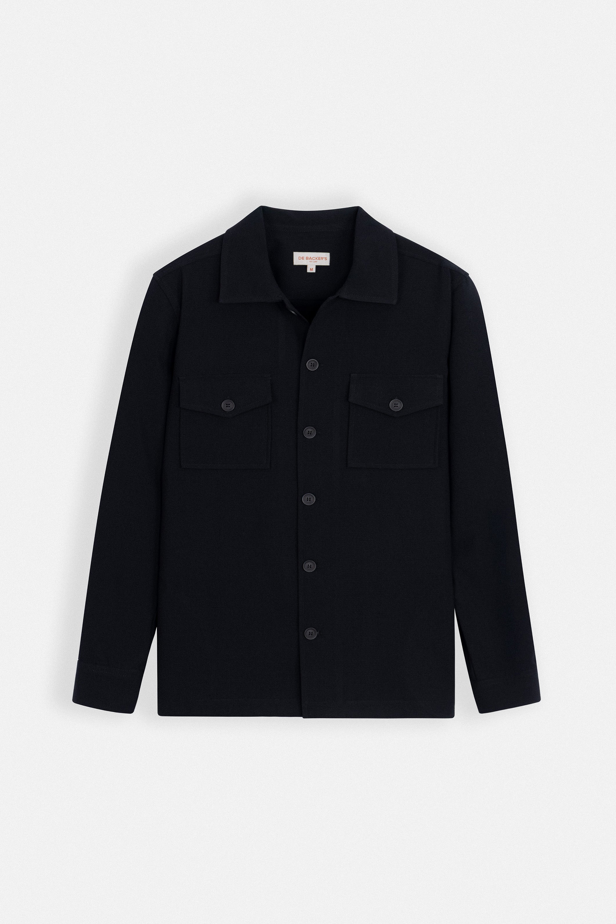 Patterned Black Button-Up Over-Shirt