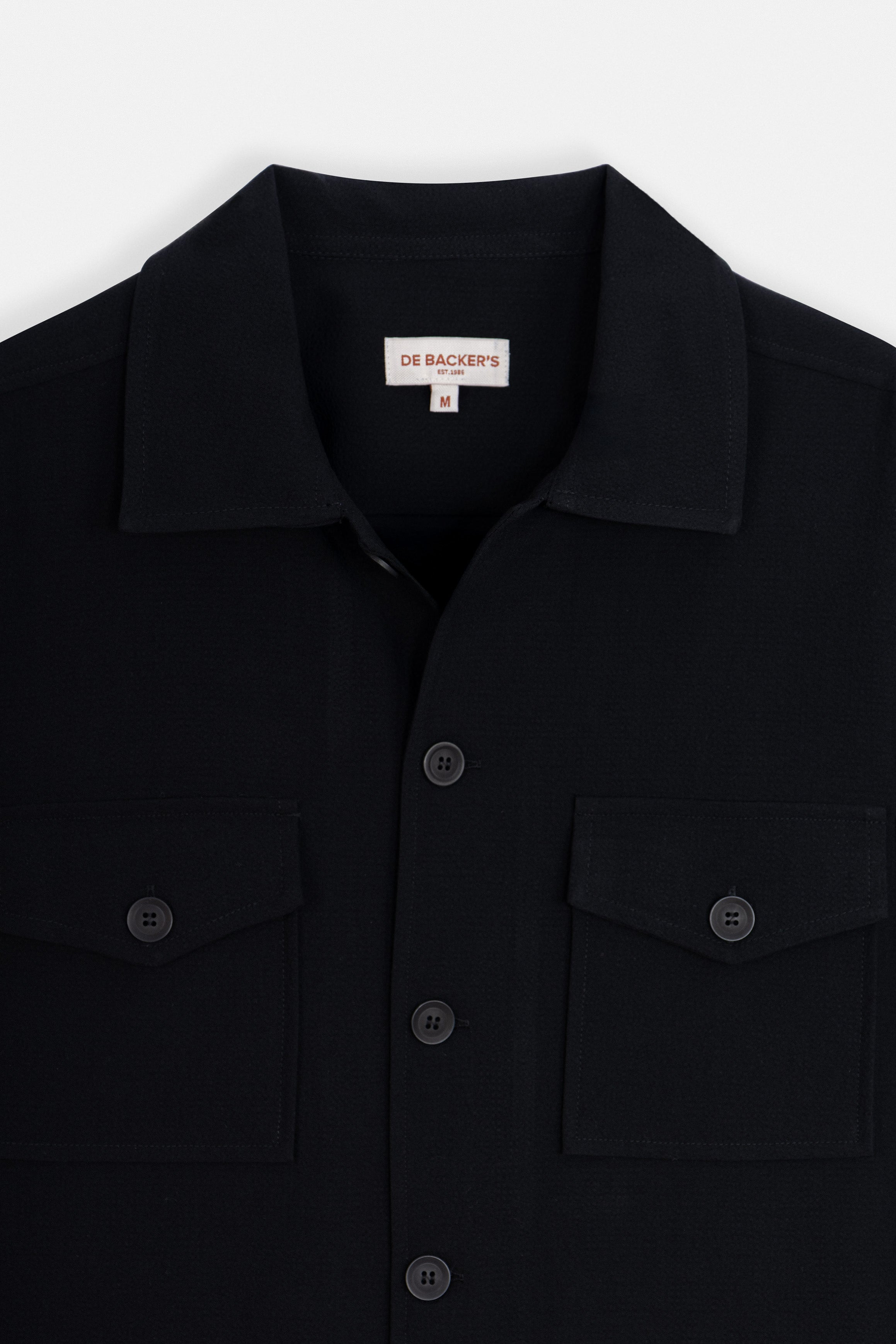 Patterned Black Button-Up Over-Shirt