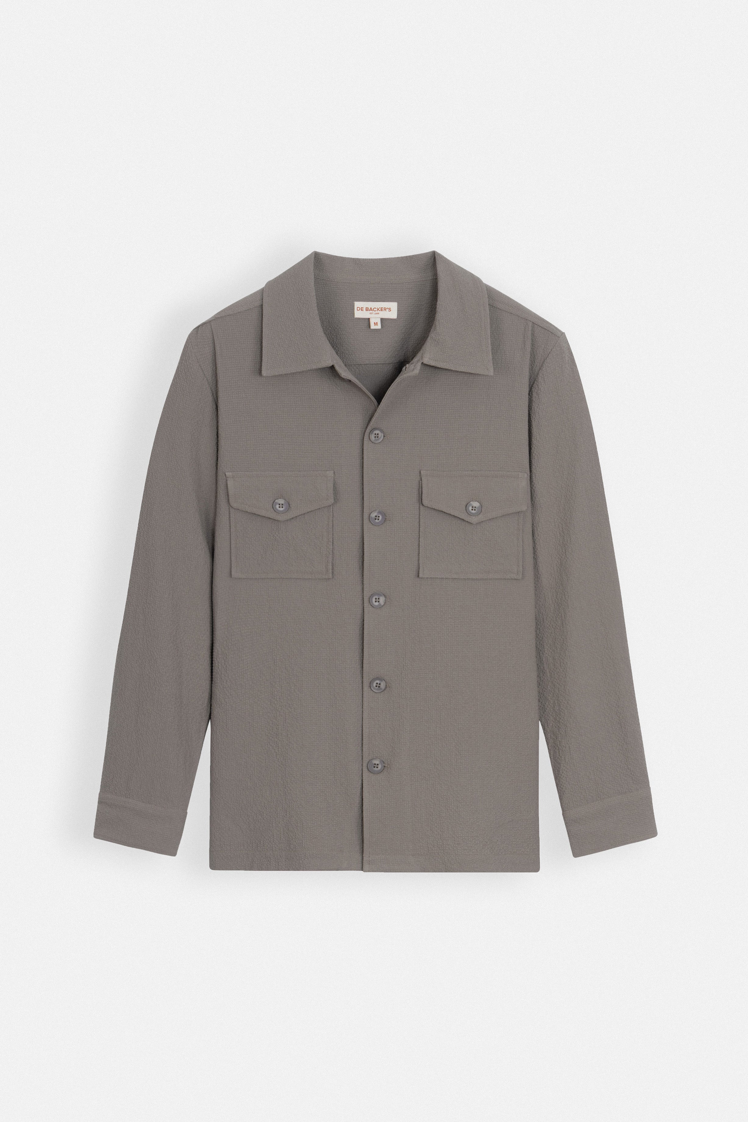 Patterned Camel Button-Up Over-Shirt