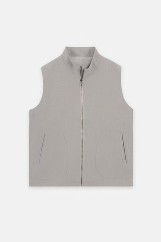 Beige Zip-Up Vest