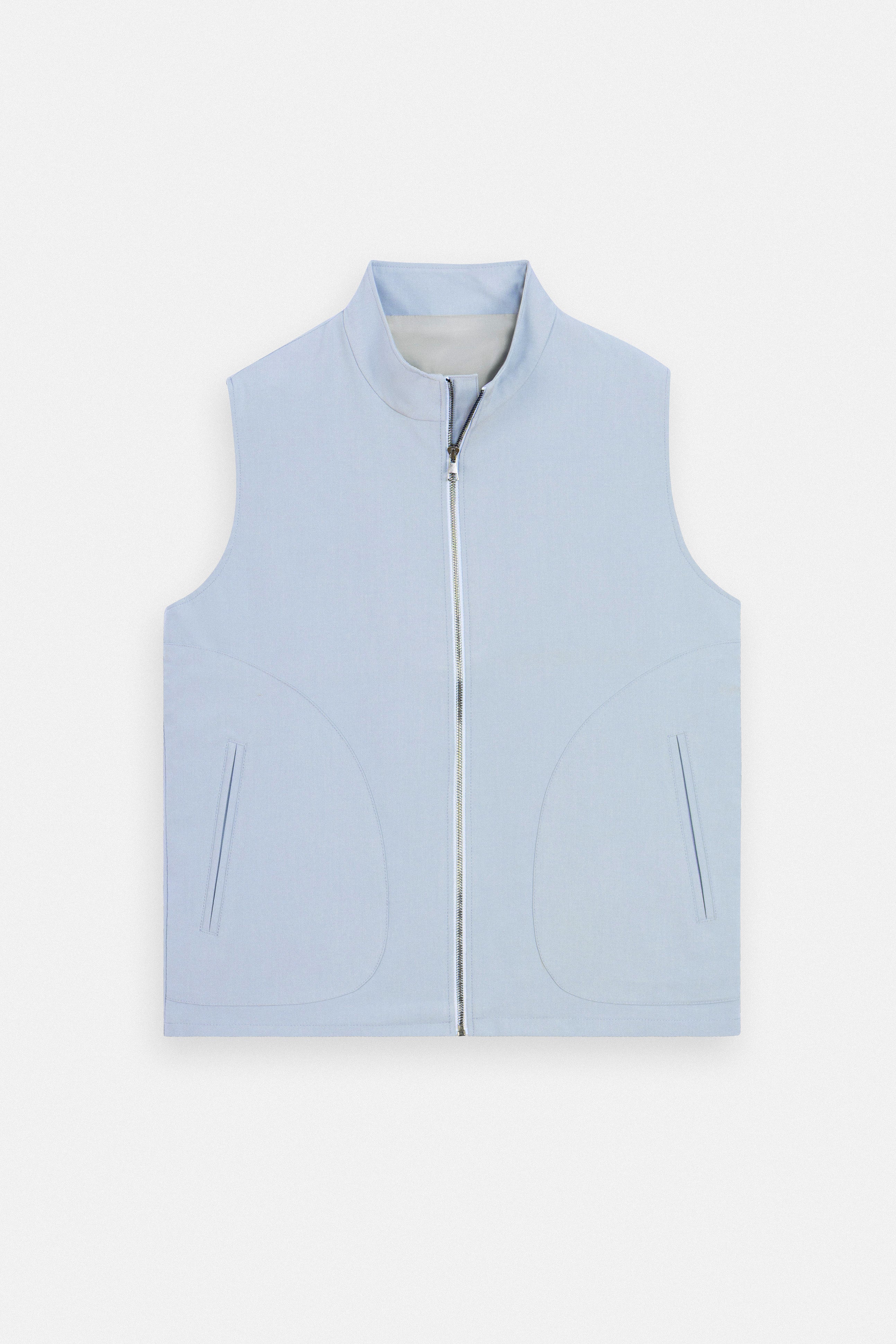 Light Gray Zip-Up Vest