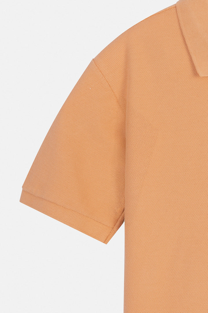 Pique Orange Cotton Polo
