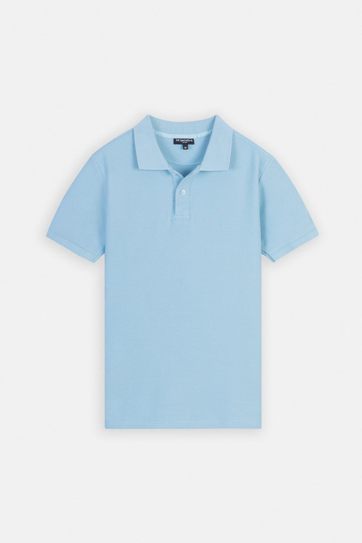 Pique Light Blue Cotton Polo