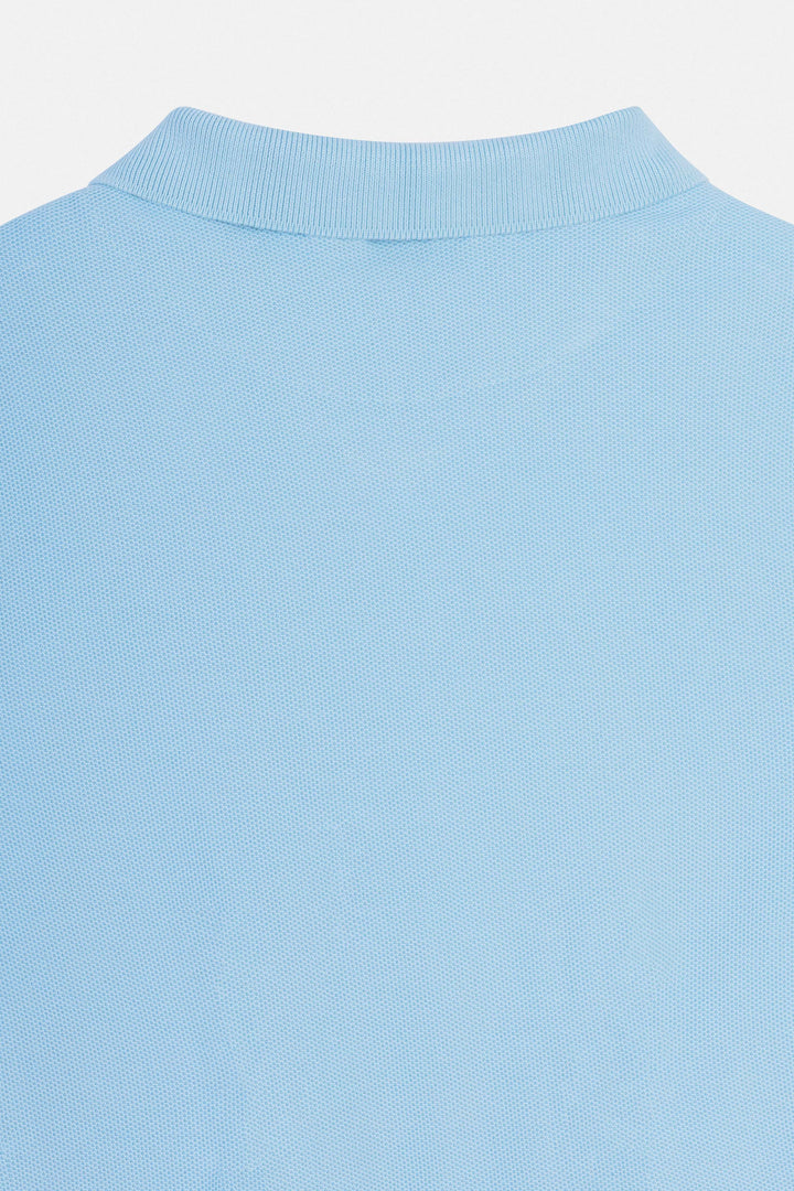 Pique Light Blue Cotton Polo