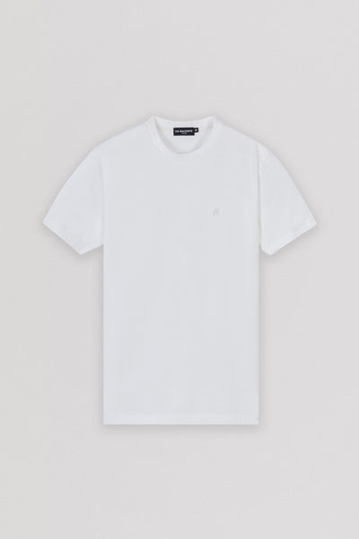 white Solid Basic Round T Shirt