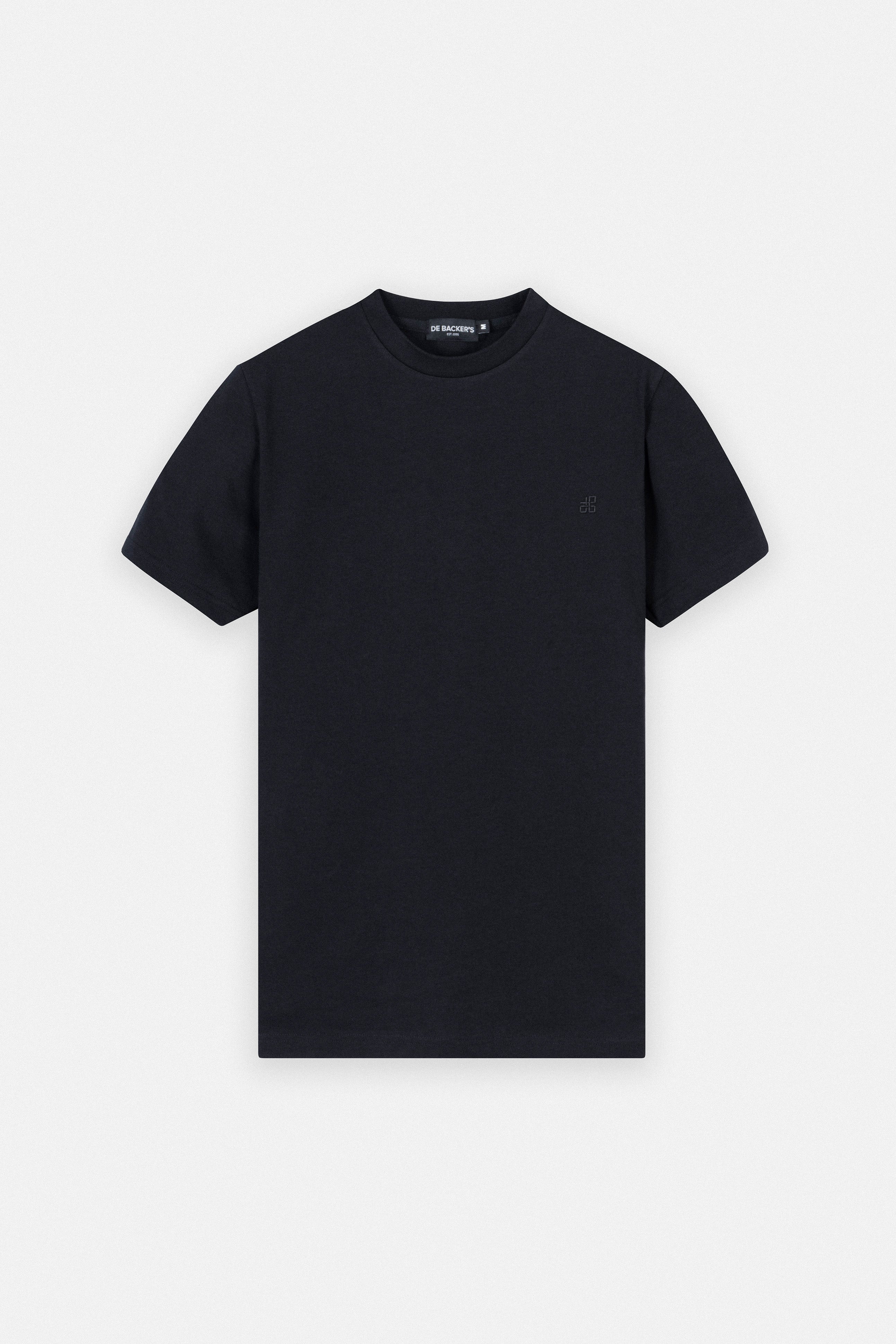 Black Solid Basic Round T Shirt