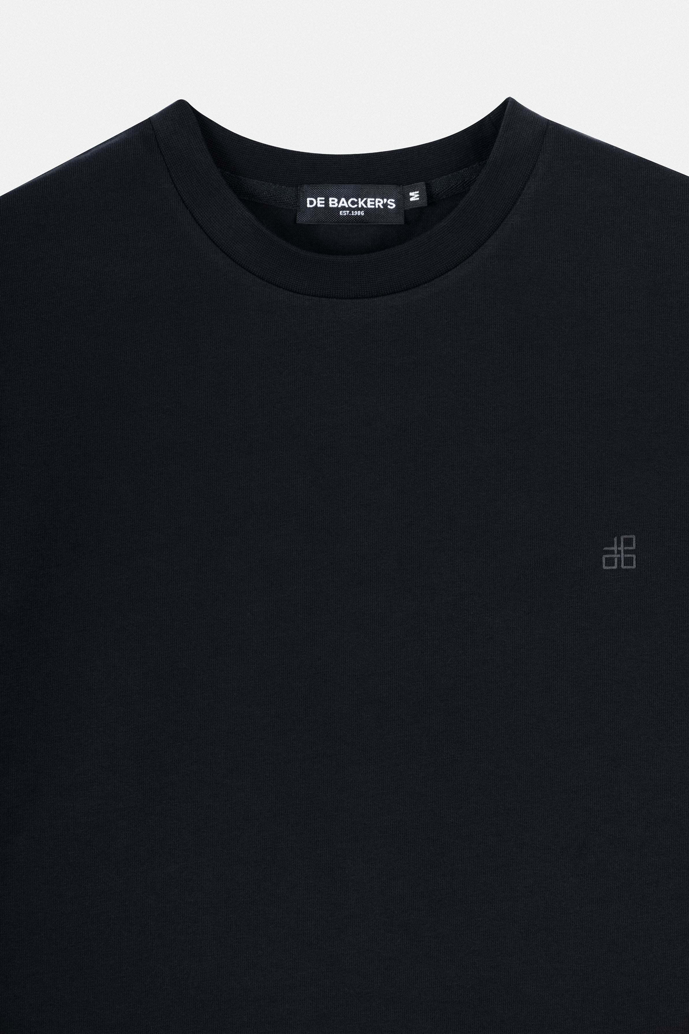 Black Solid Basic Round T Shirt