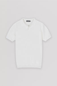 Knitted Pique Off White Polo T-Shirt