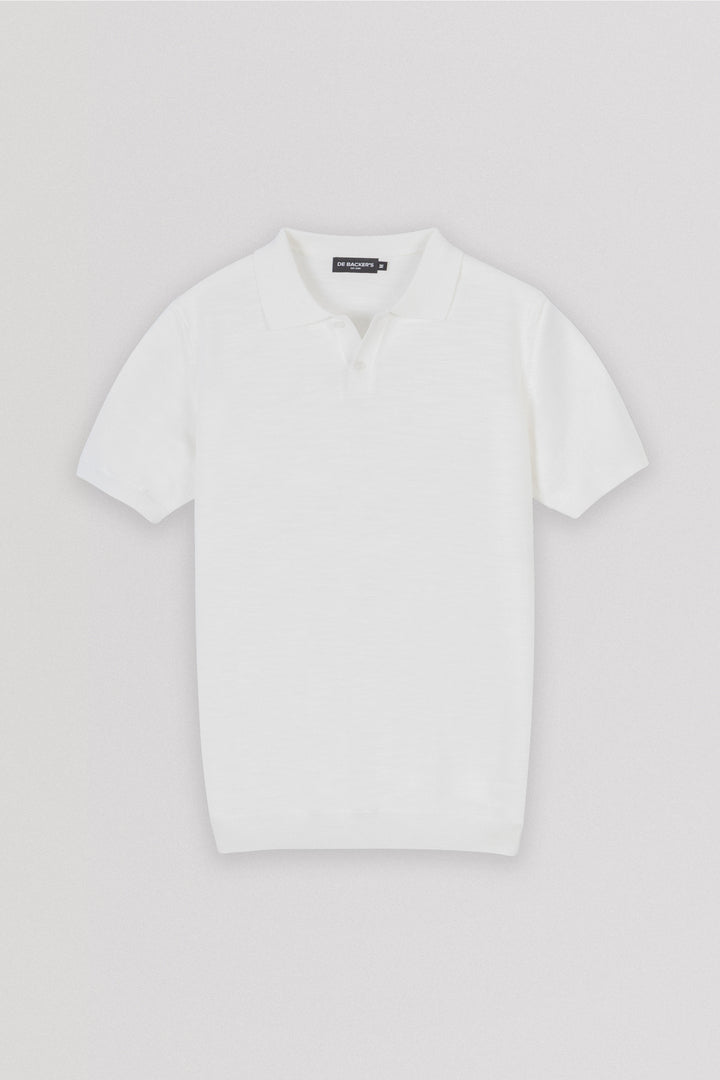 Knitted Pique Off White Polo T-Shirt