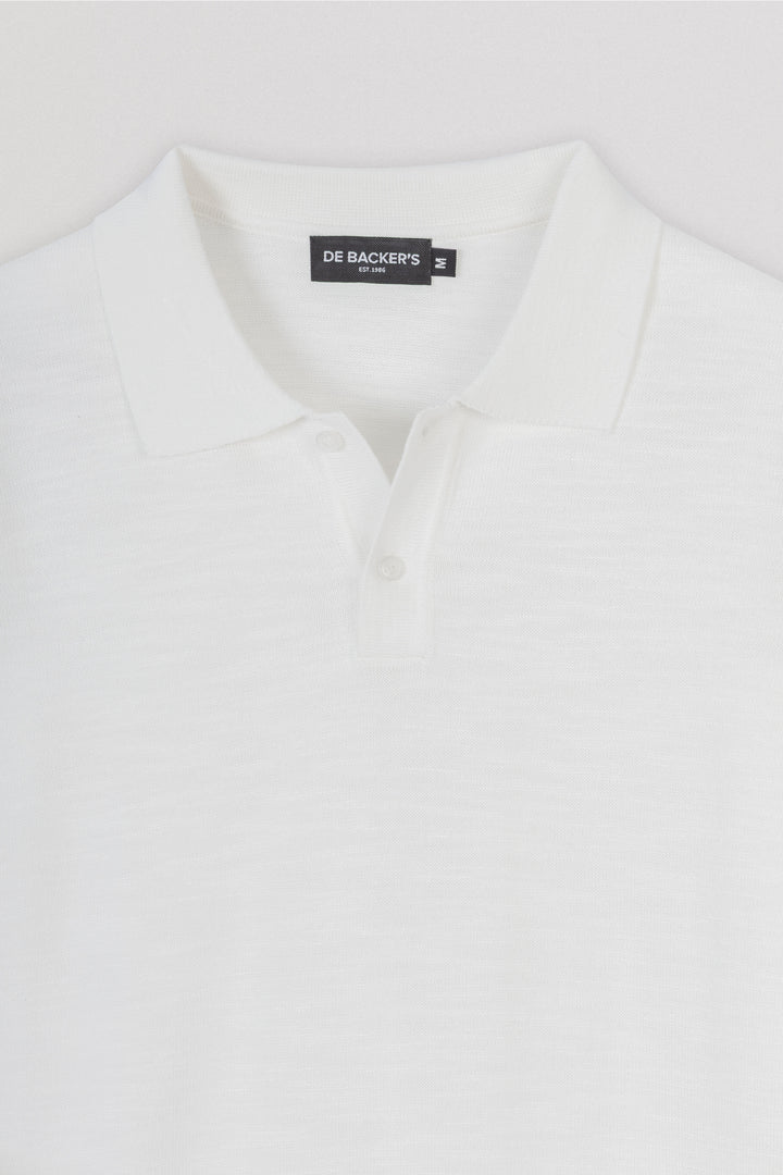 Knitted Pique Off White Polo T-Shirt
