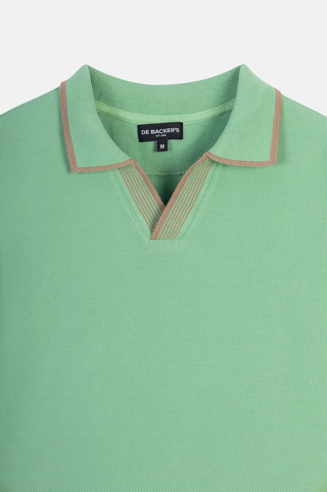 Pique Green V neck Polo