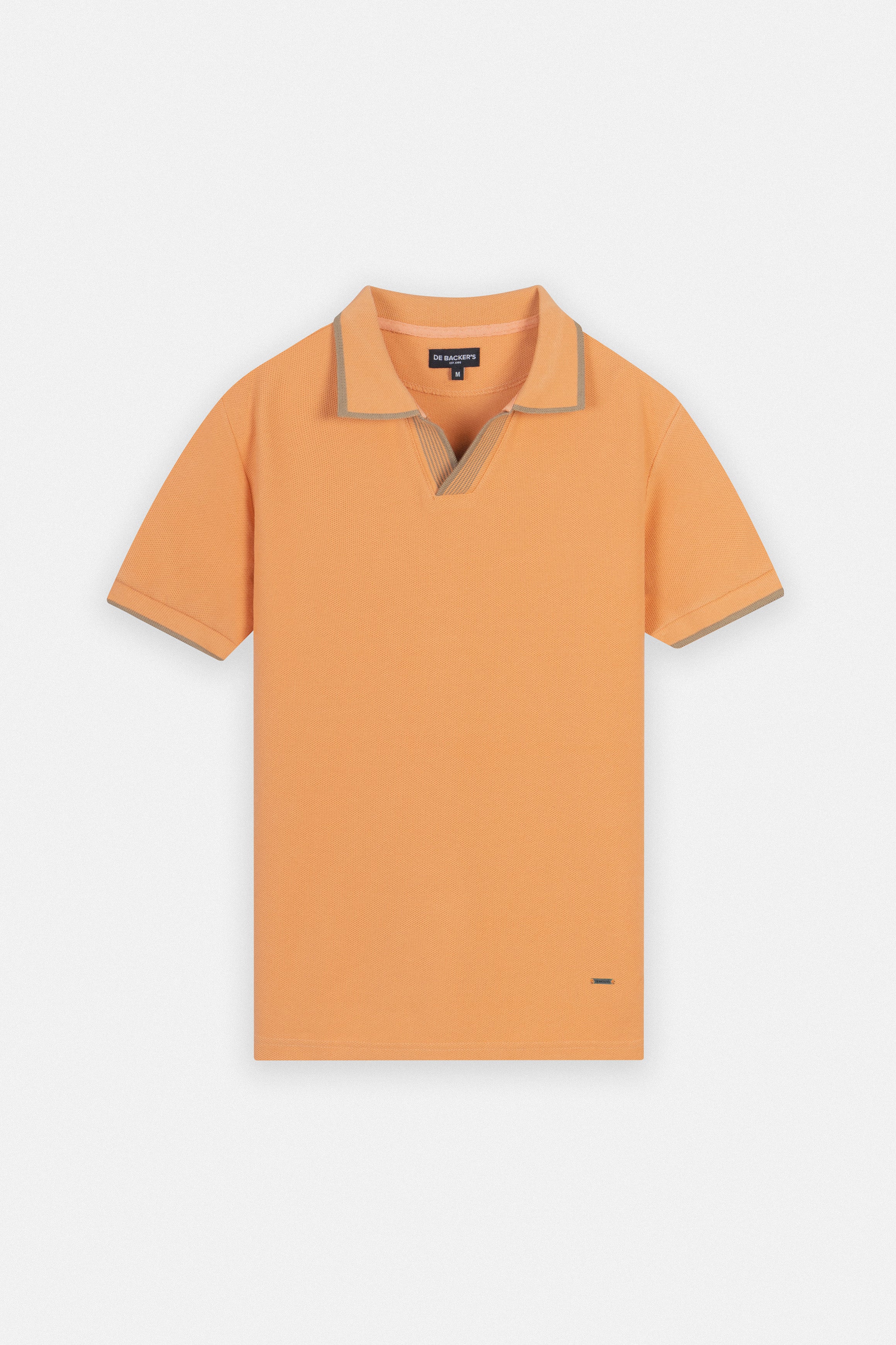 Pique Orange V neck Polo
