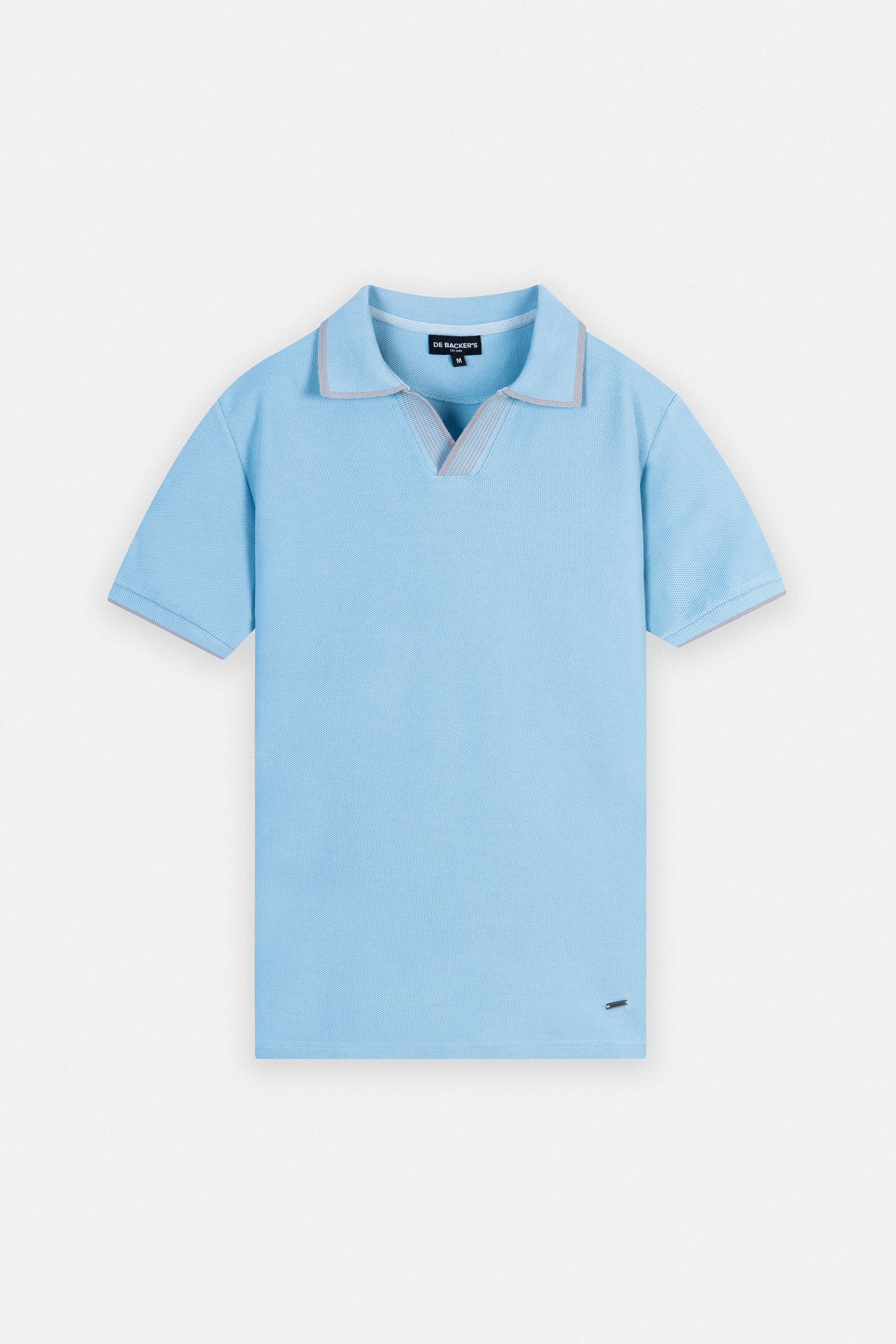 Pique Light Blue V neck Polo
