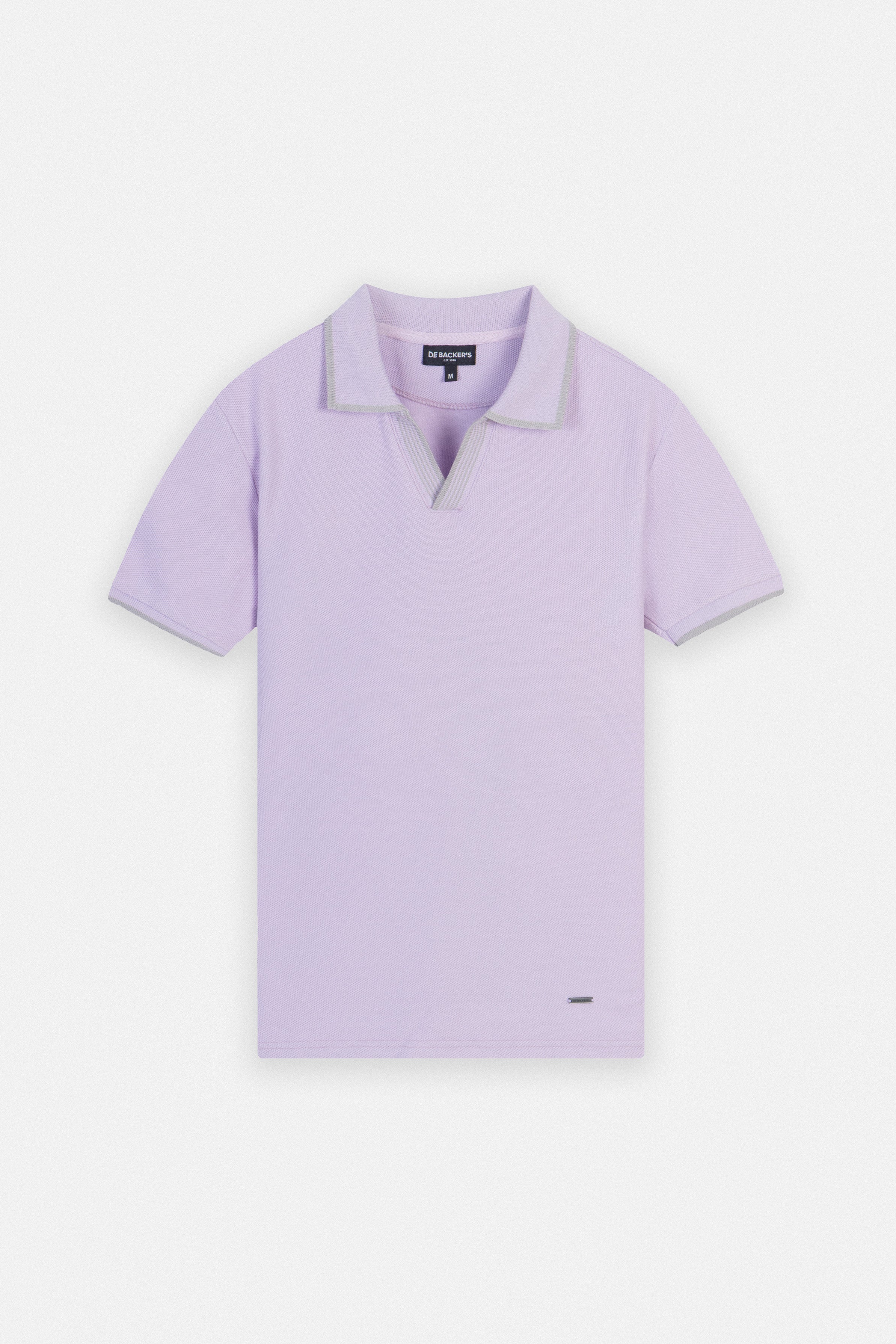 Pique Mauve V neck Polo