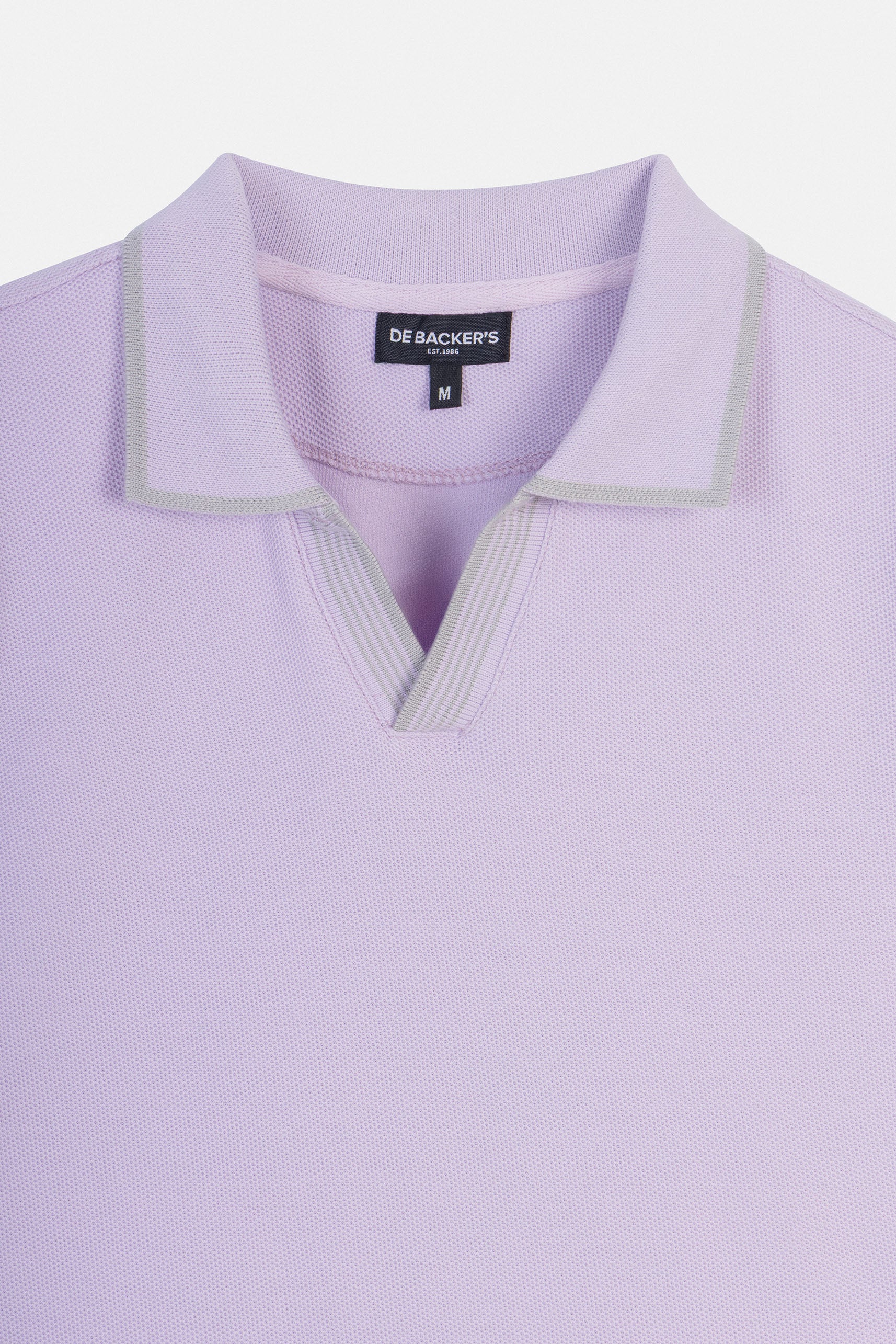 Pique Mauve V neck Polo