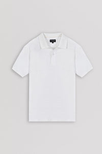 Jacquard Pique Basic White Polo