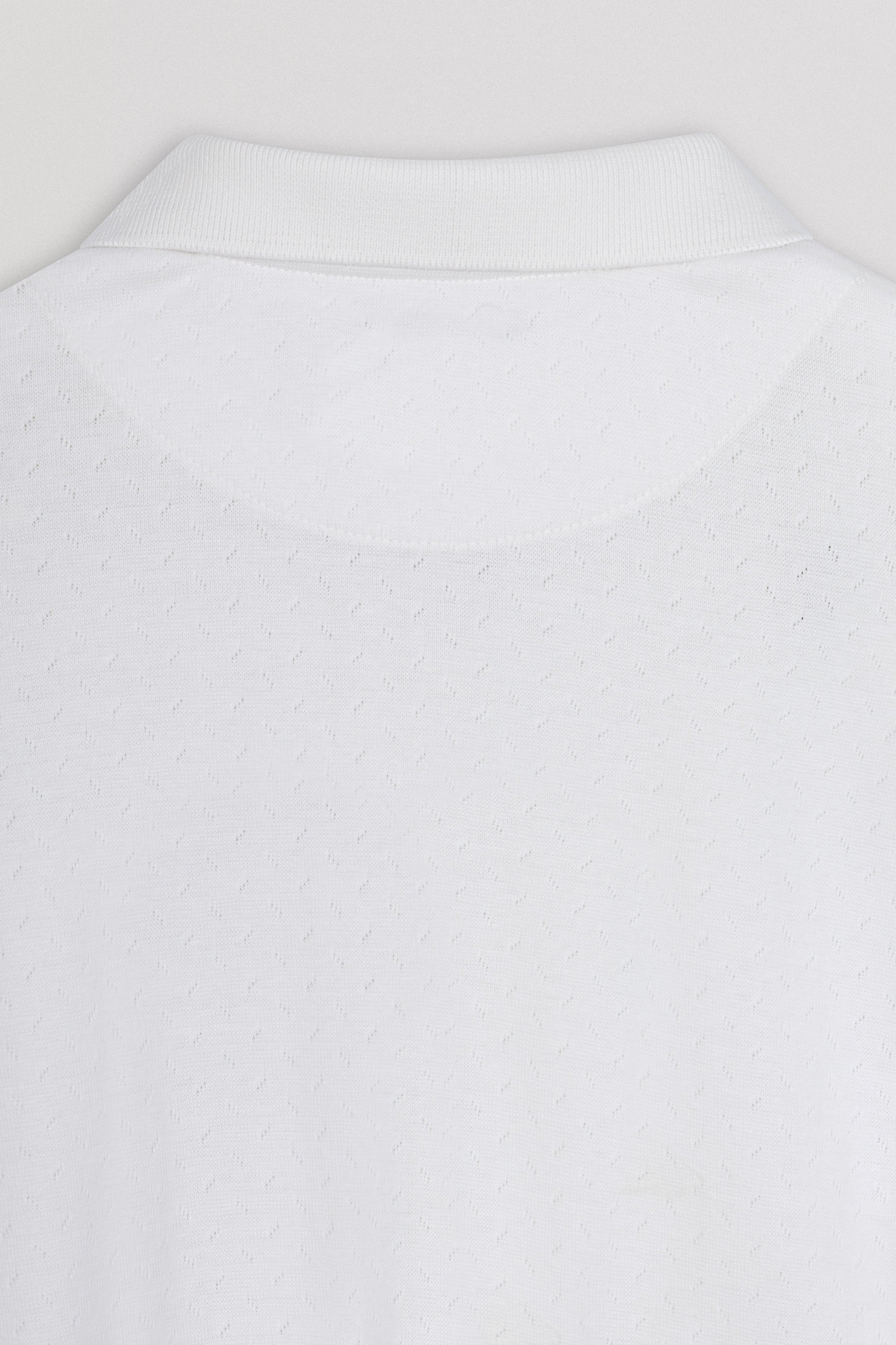 Jacquard Pique Basic White Polo