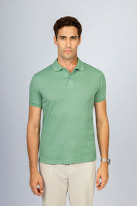 Jacquard Pique Basic Light Green Polo