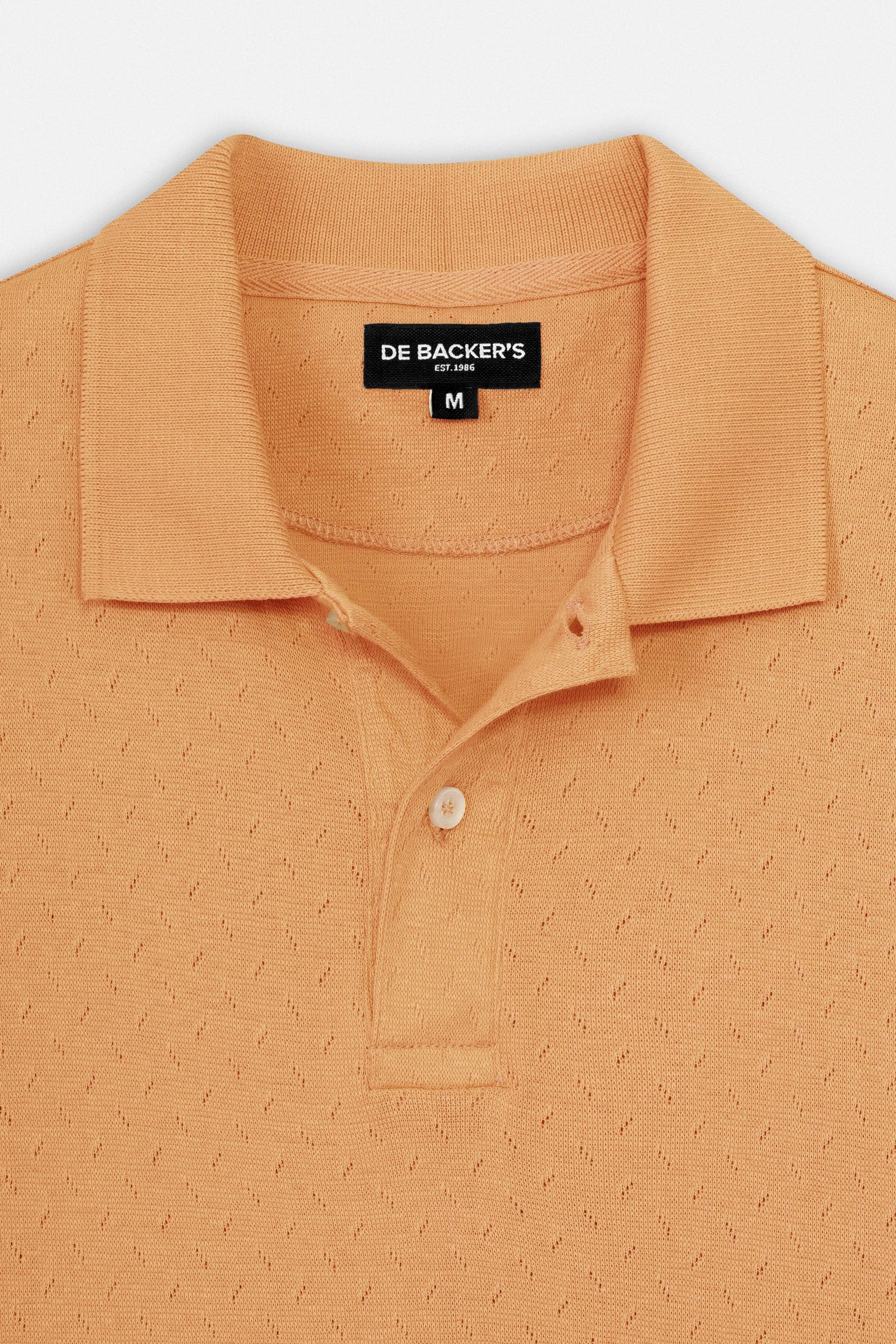 Jacquard Pique Basic Orange Polo