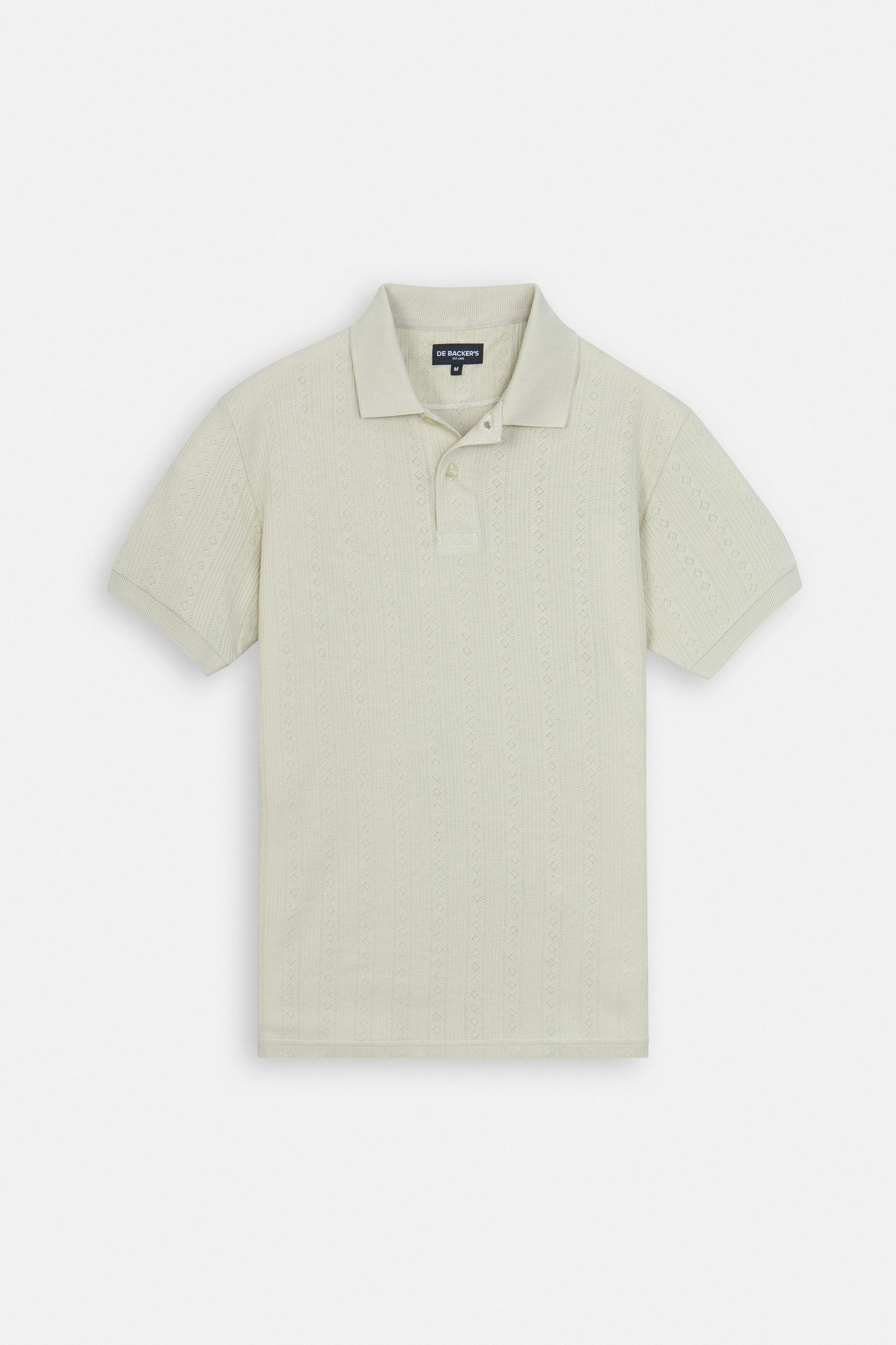 Pique Jacquard  Beige Cotton Polo
