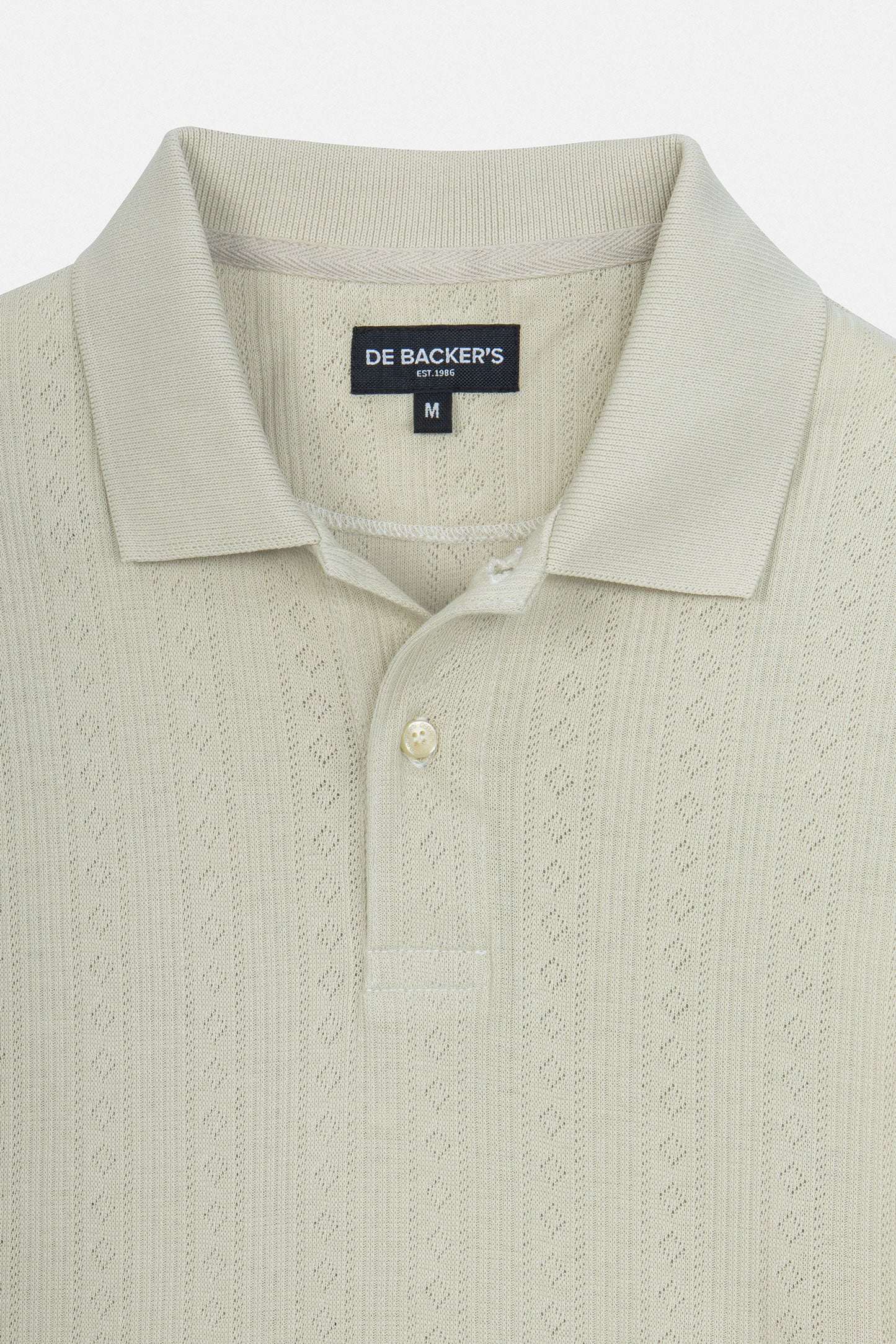 Pique Jacquard  Beige Cotton Polo