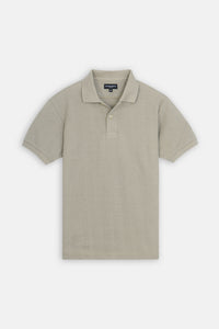 Pique Jacquard  Coffee Cotton Polo