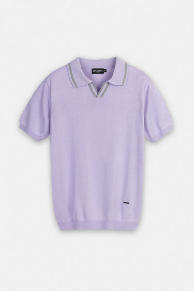 Knitted Levander V-Neck Polo