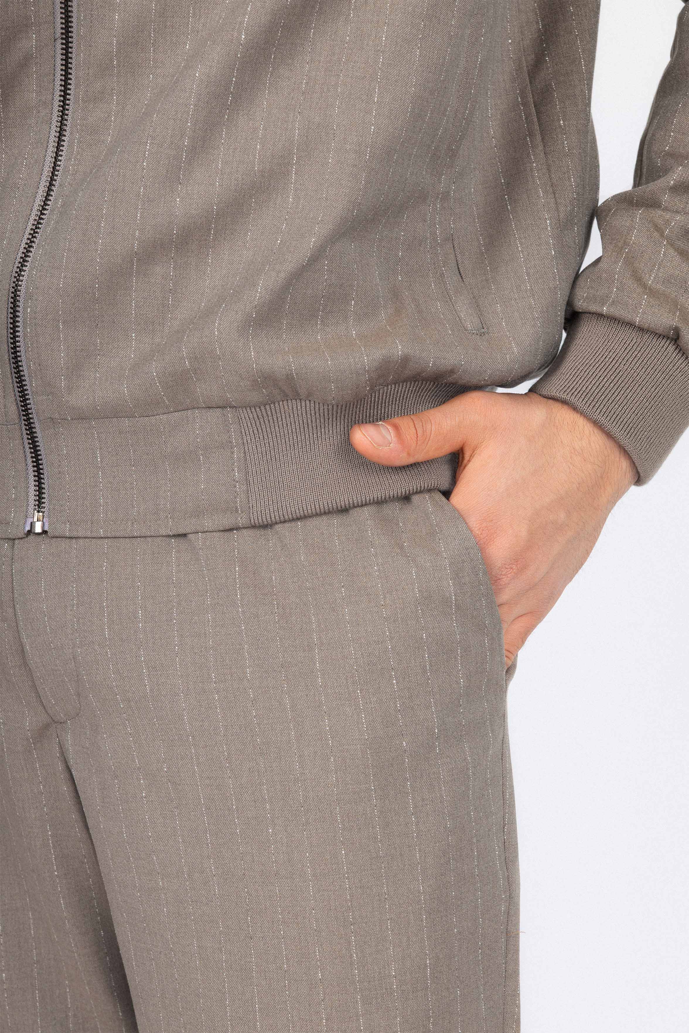 Light Brown Striped Men's Casual Set