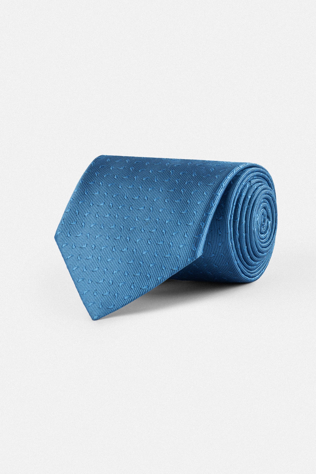 Jacquard Dotted Blue Necktie with Handkerchief