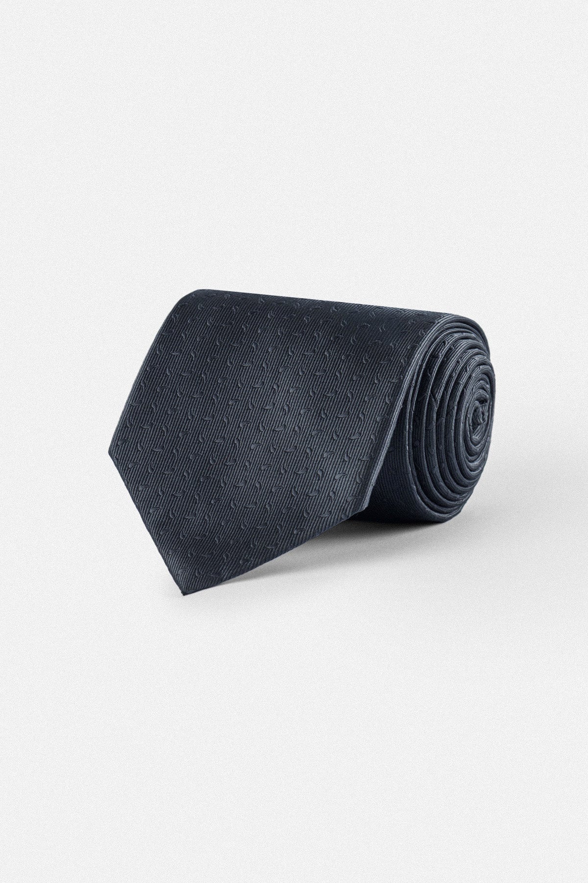 Jacquard Dotted Gray Necktie with Handkerchief