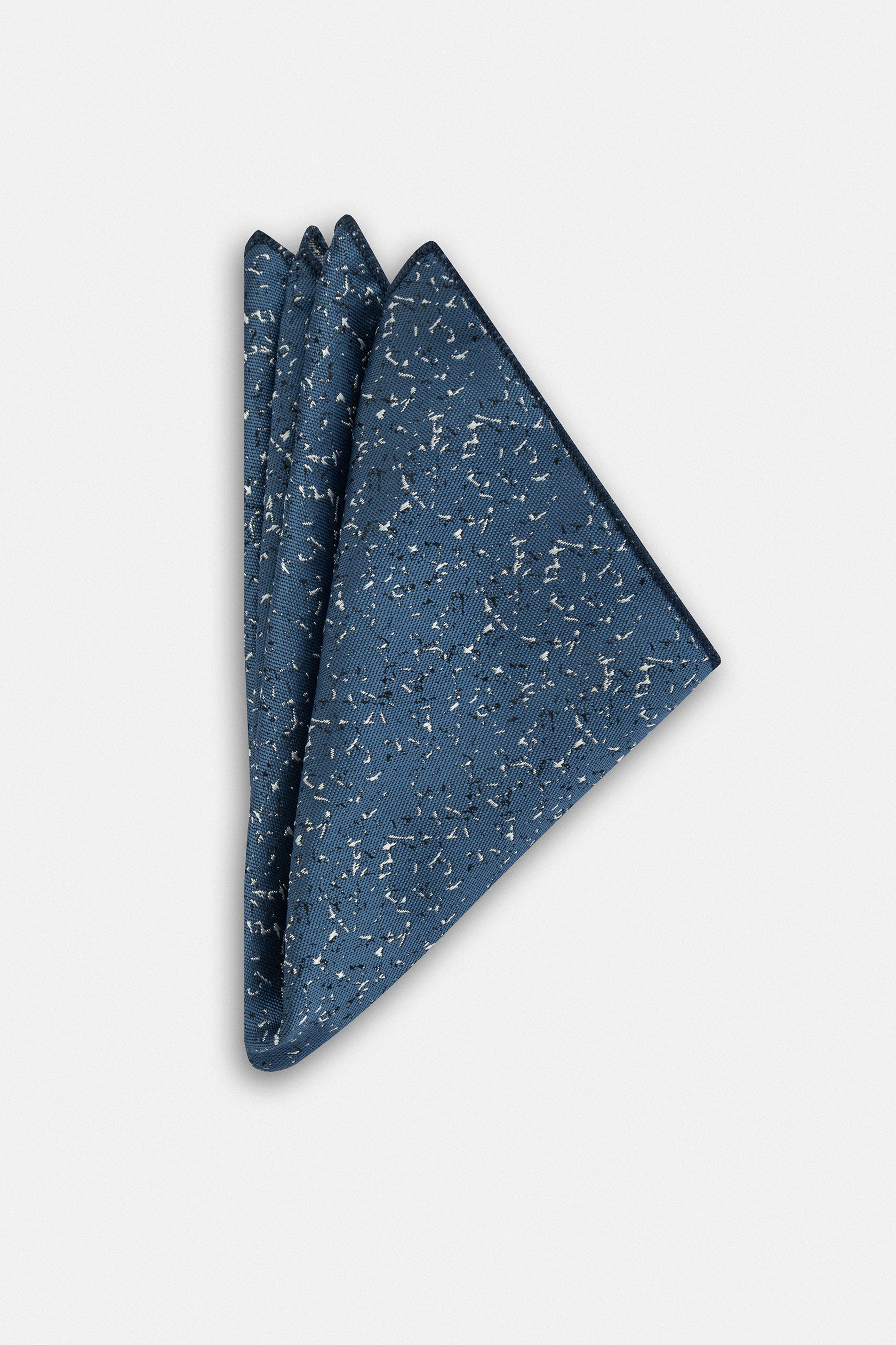 Jacquard Navy Necktie with Handkerchief