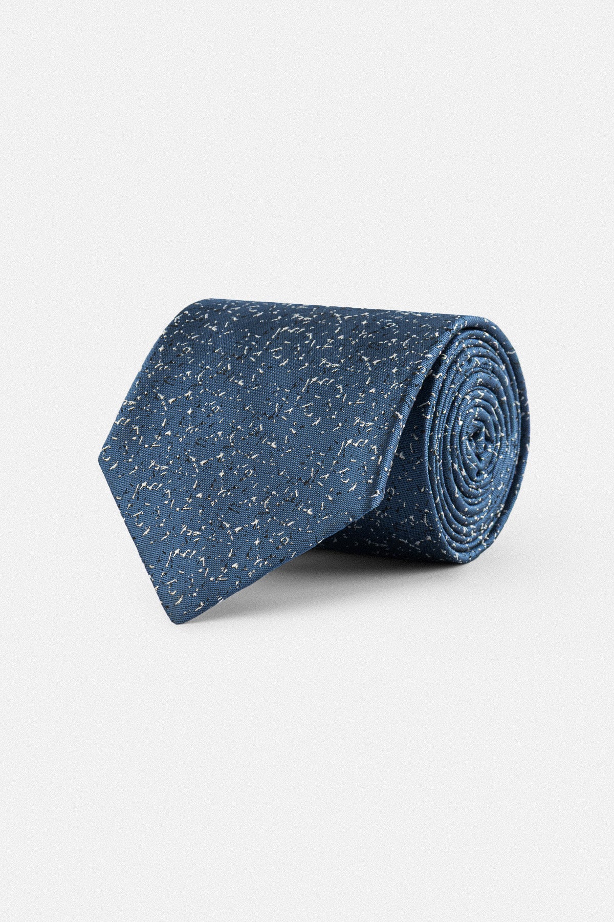 Jacquard Navy Necktie with Handkerchief