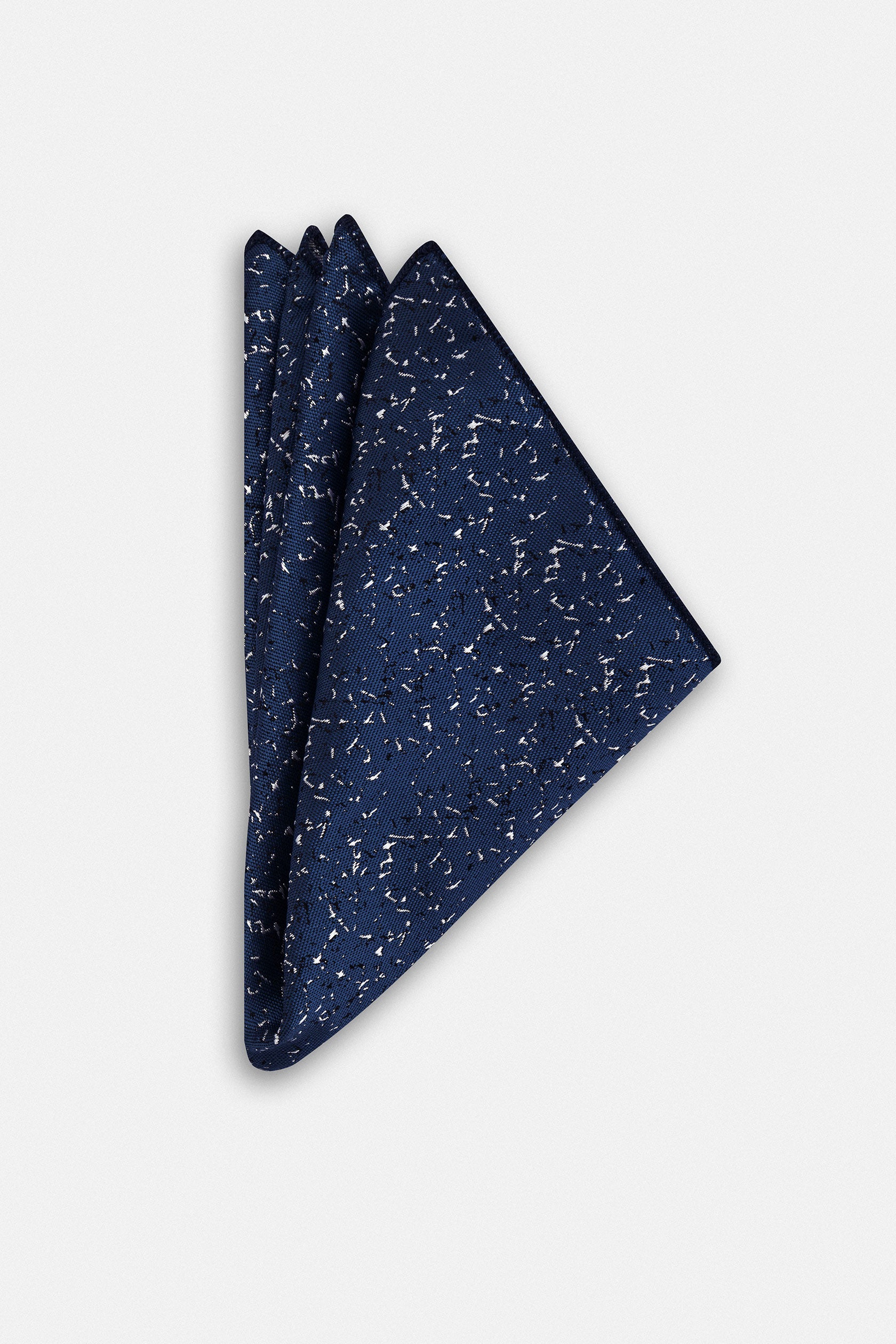 Jacquard Navy Necktie with Handkerchief