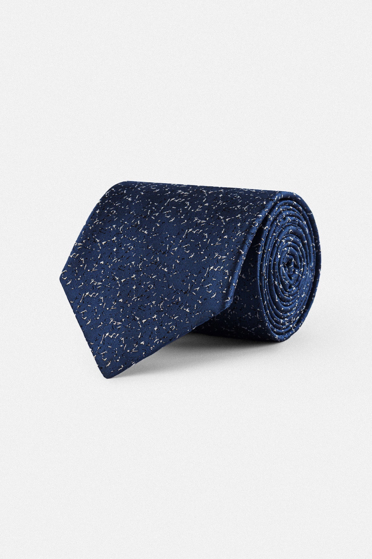 Jacquard Navy Necktie with Handkerchief