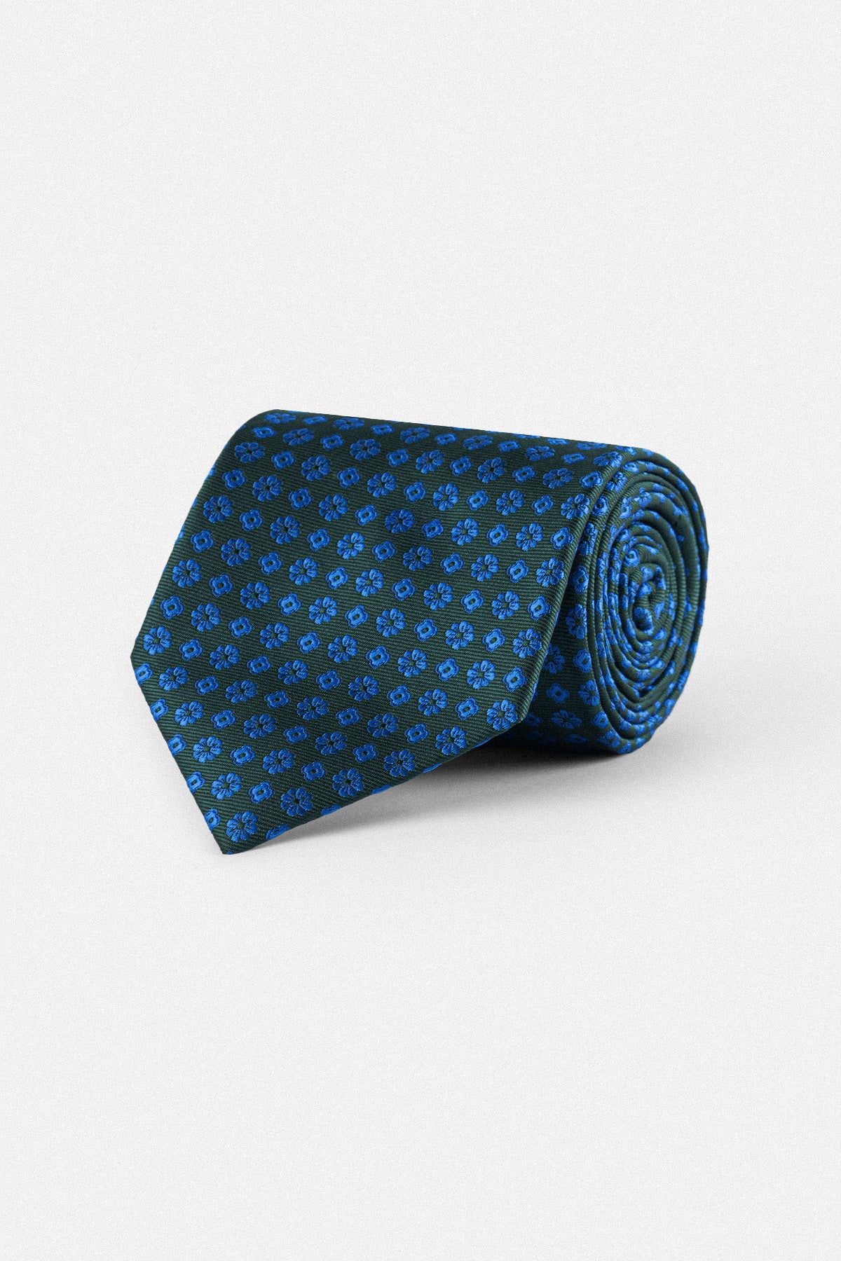 Jacquard Dark Green Necktie with Handkerchief