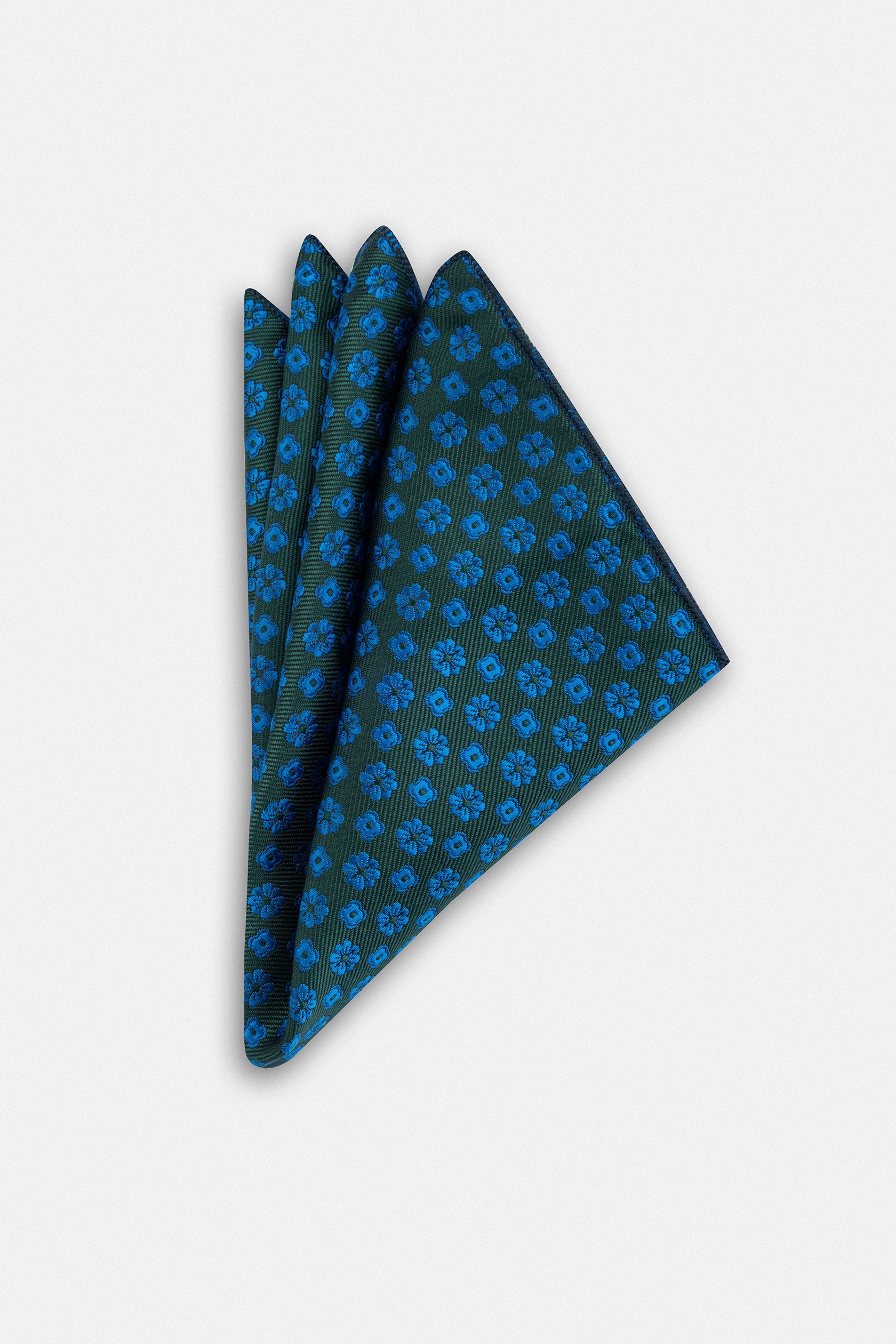 Jacquard Dark Green Necktie with Handkerchief