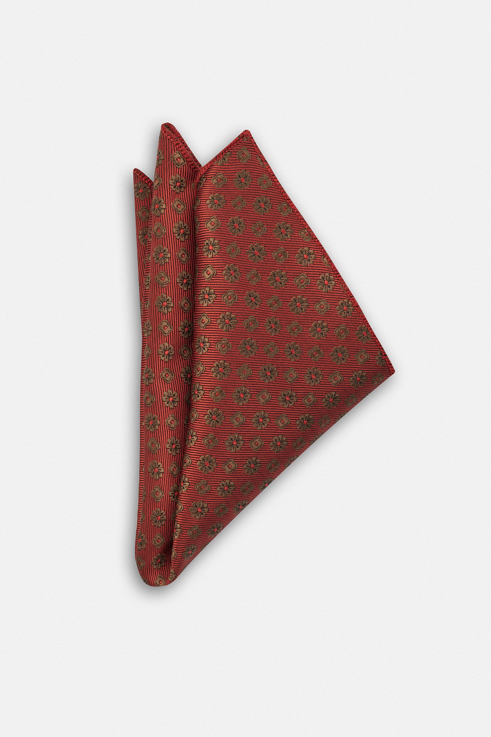 Jacquard Dark Red Necktie with Handkerchief