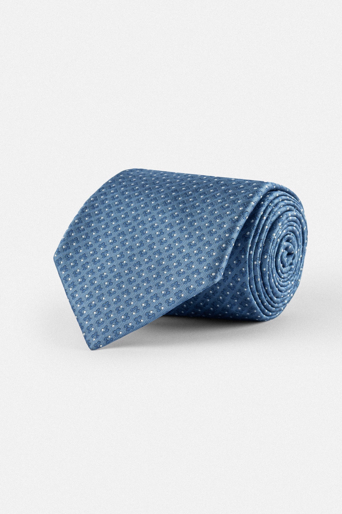 Jacquard Floral Navy Necktie with Handkerchief
