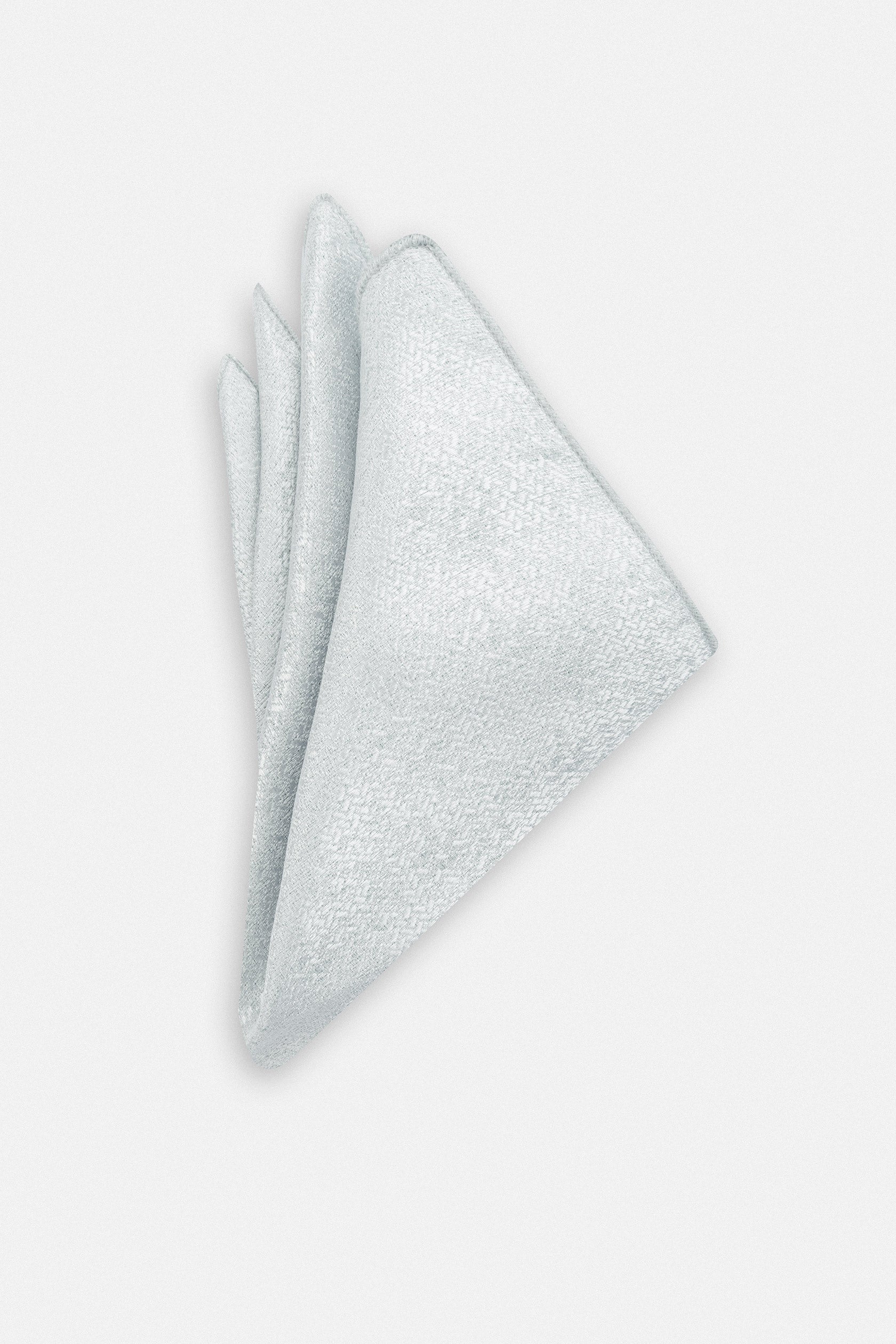Jacquard Gray Necktie with Handkerchief