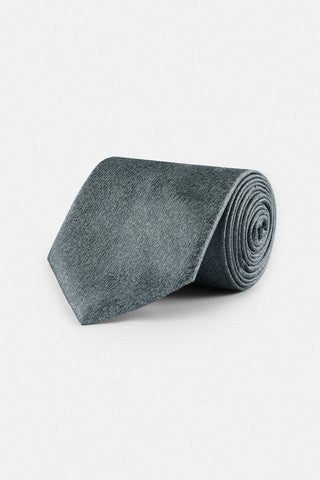 Jacquard Gray Necktie with Handkerchief