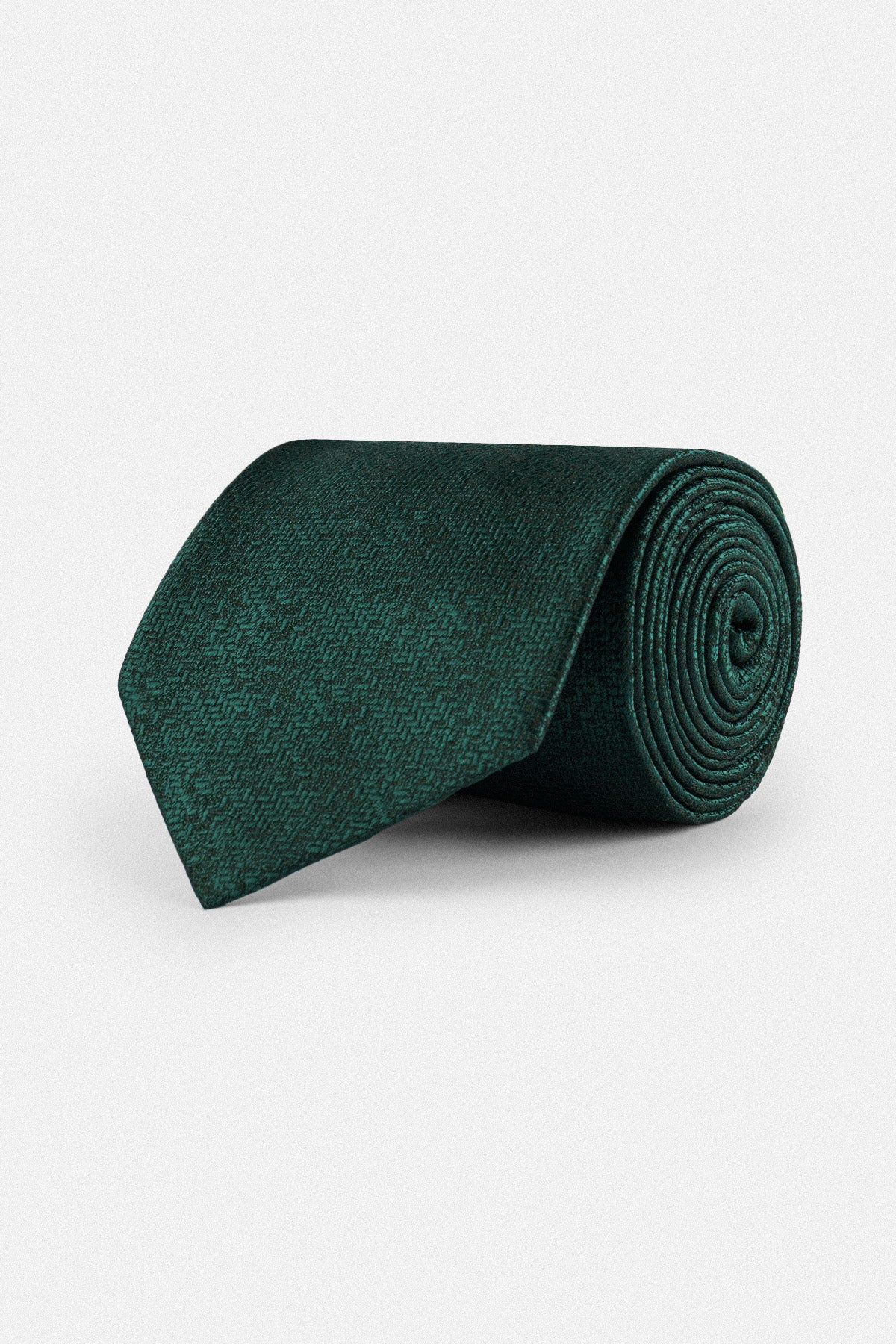 Jacquard Dark Green Necktie with Handkerchief