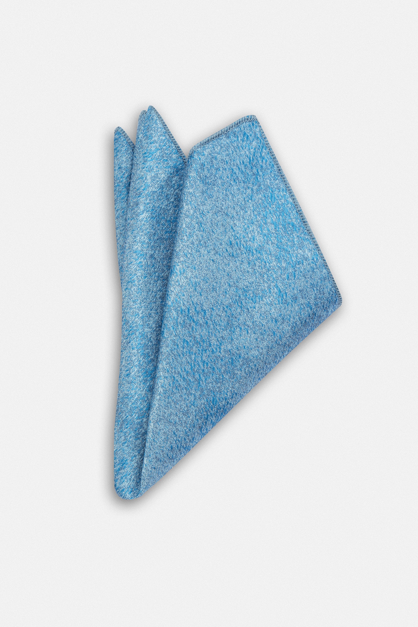 Jacquard Light Blue Necktie with Handkerchief