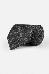 Jacquard Black Necktie with Handkerchief