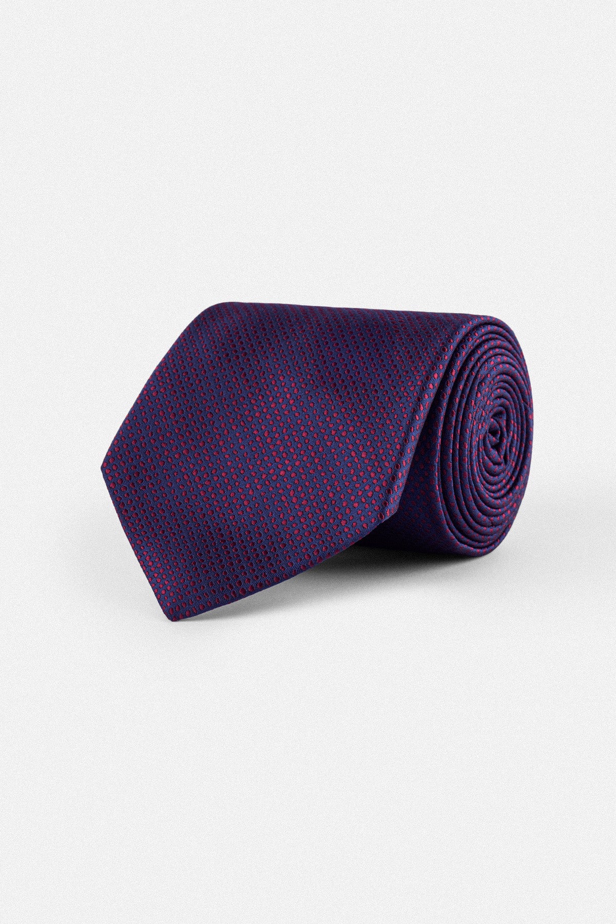 Jacquard Dotted Purple Necktie with Handkerchief