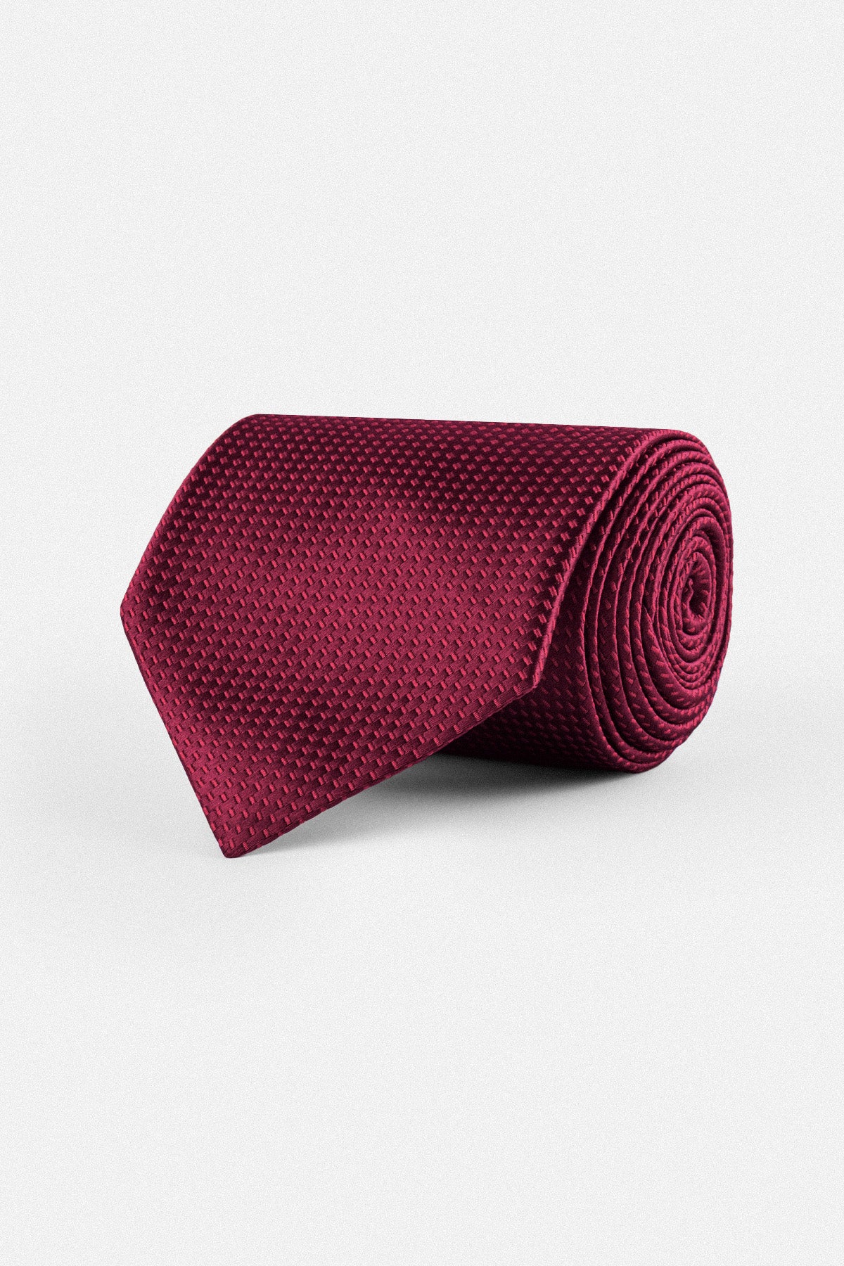 Jacquard Dark Red Necktie with Handkerchief
