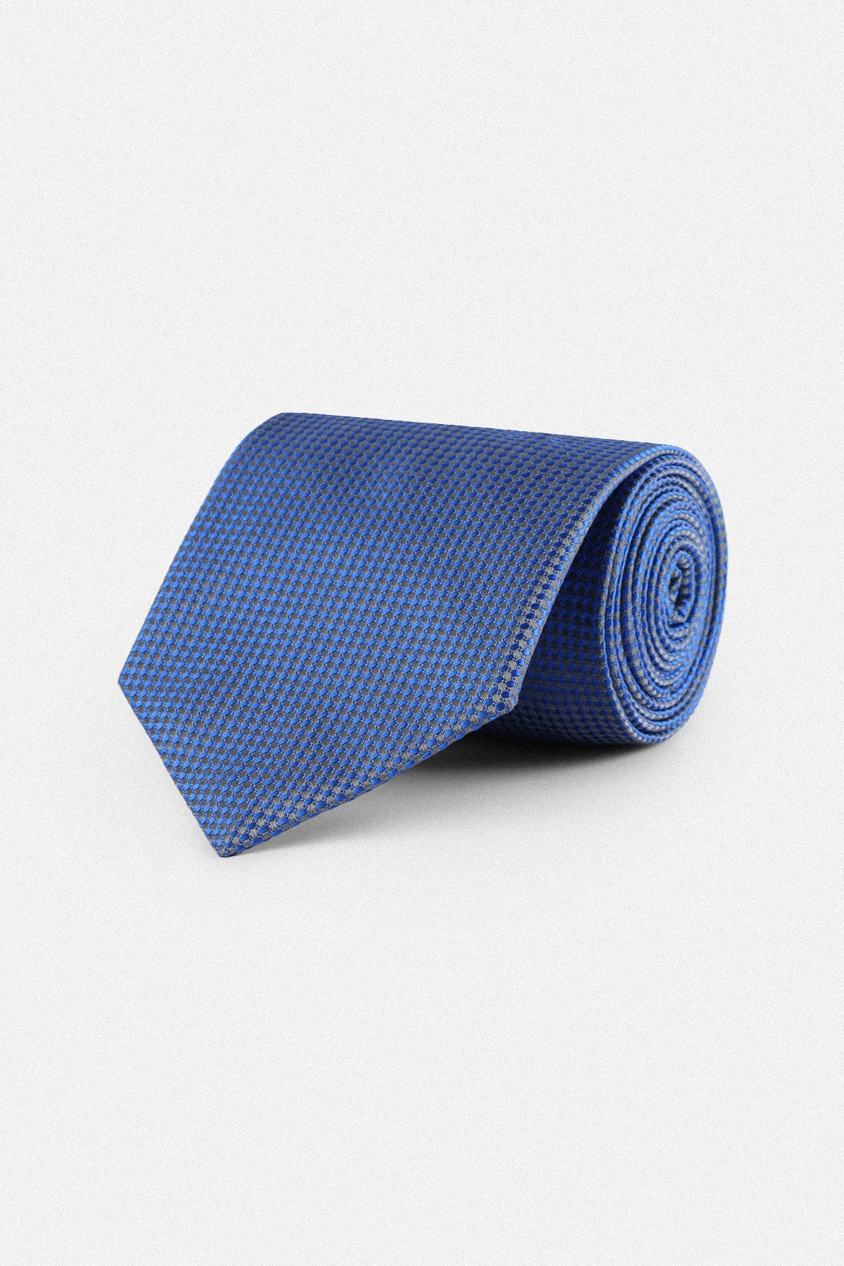 Jacquard Blue Necktie with Handkerchief