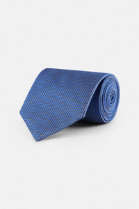 Jacquard Blue Necktie with Handkerchief