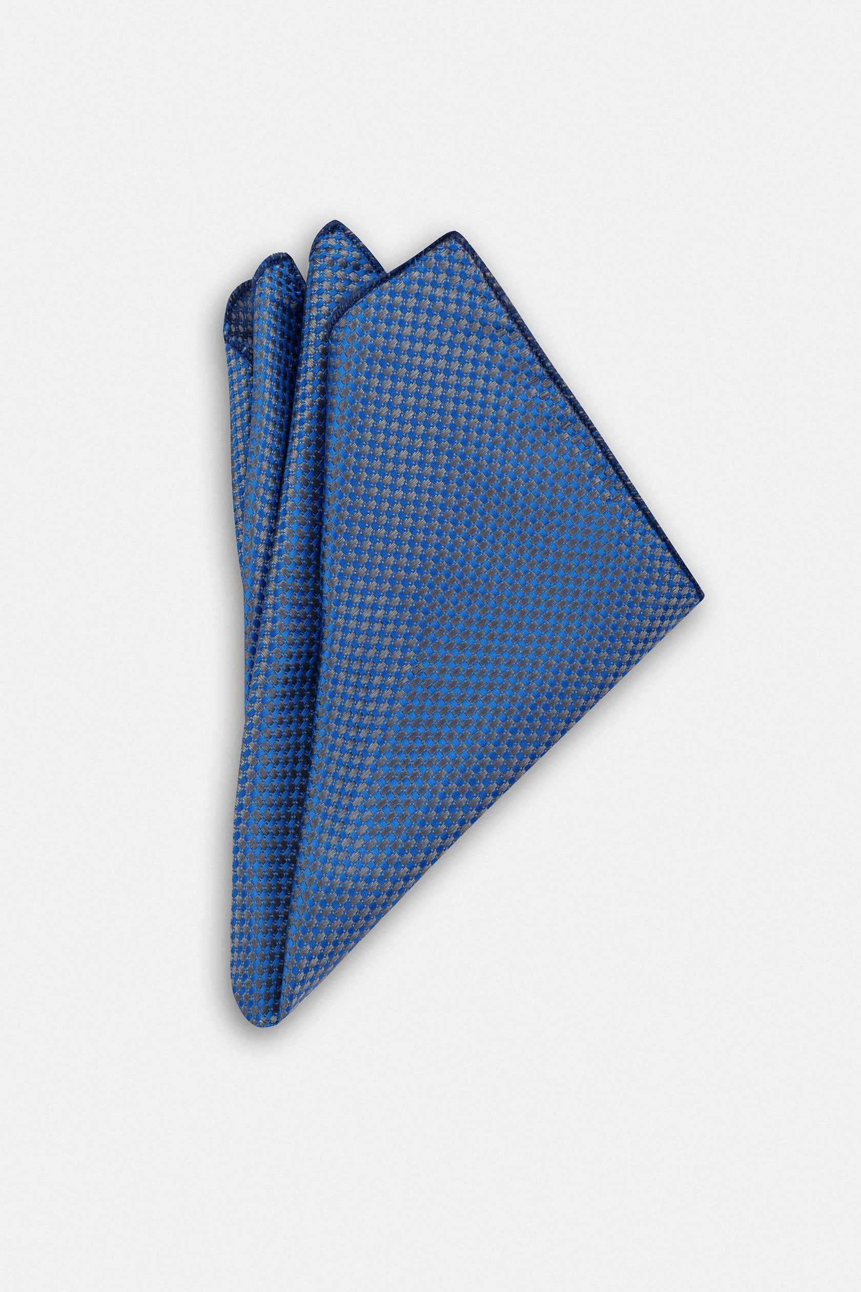 Jacquard Blue Necktie with Handkerchief