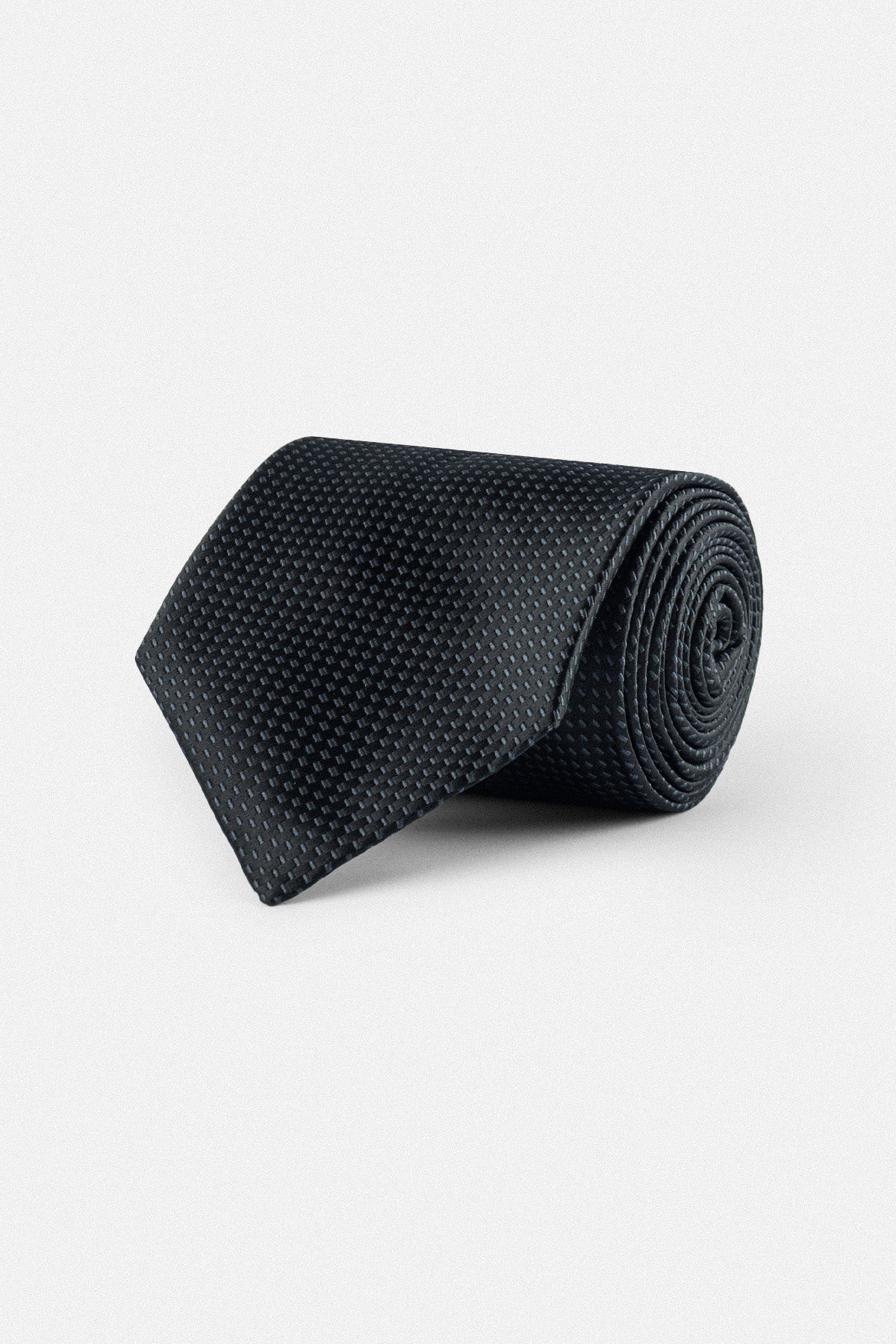 Jacquard Black Necktie with Handkerchief